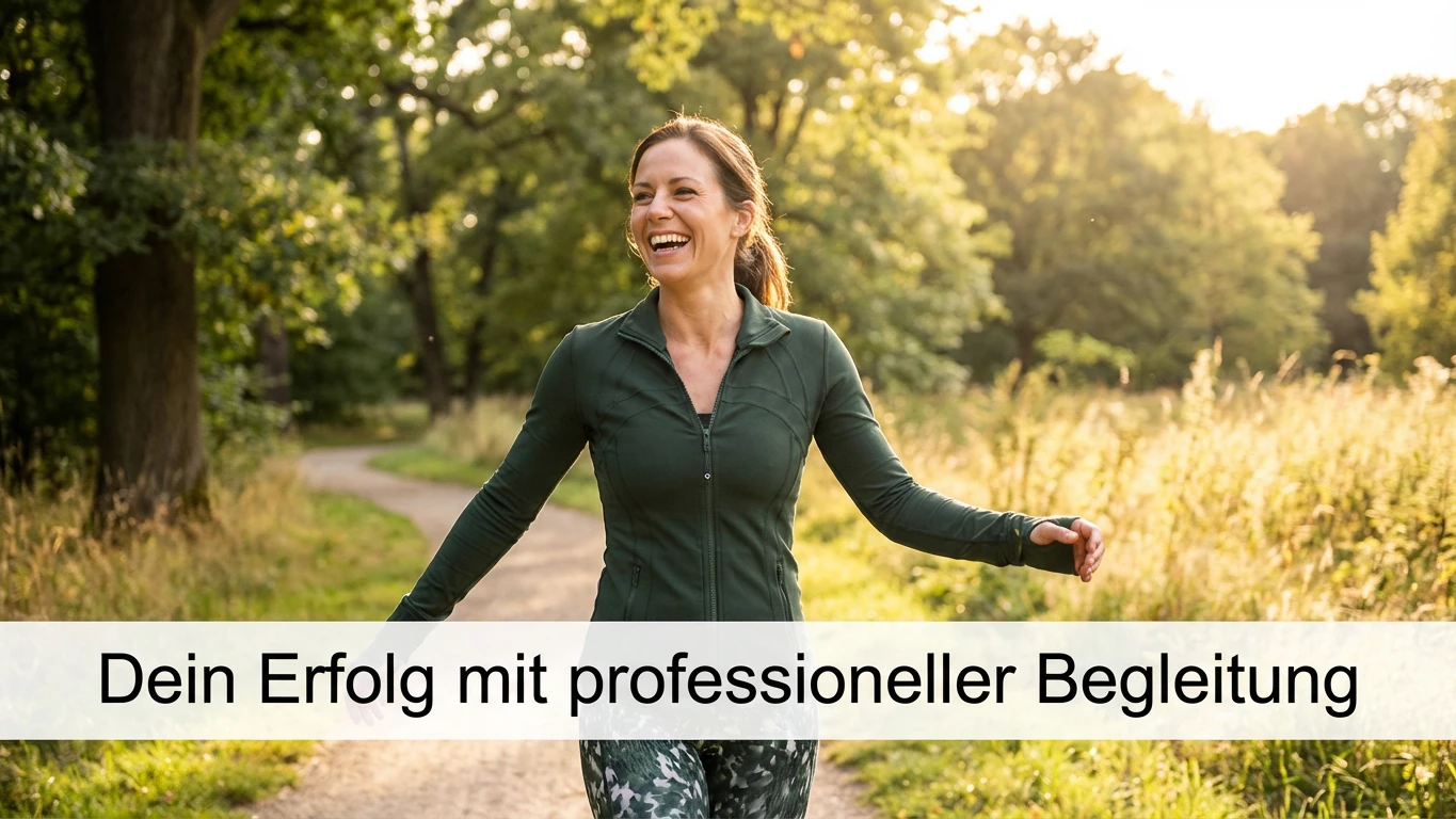 Ernährungscoach online Erfolgreiche Frau nach Abnehmen mit professionellem Ernährungscoach online