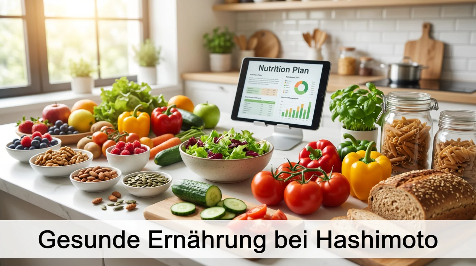 Abnehmen mit online Coach Gesunde Lebensmittel für Abnehmen bei Hashimoto - Gemüse, Obst und Vollkorn