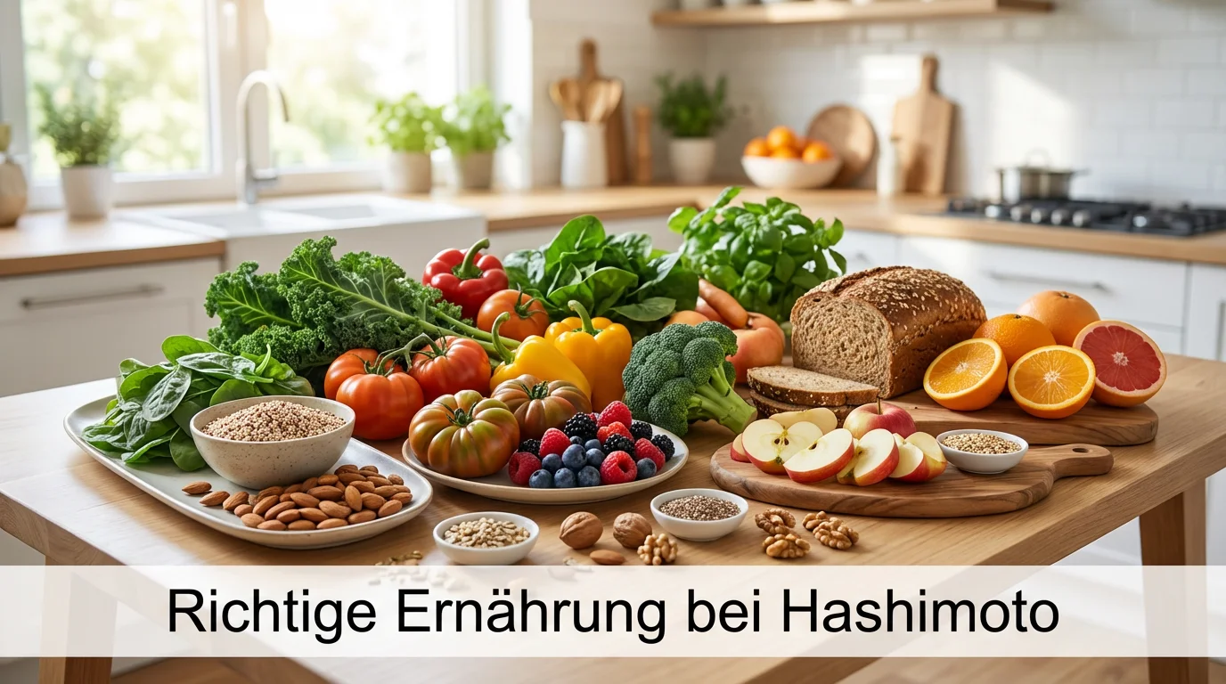 Abnehmen Coach Gesunde, frische Lebensmittel für die richtige Ernährung bei Hashimoto und Schilddrüsenunterfunktion